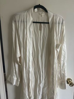 SKIMS Ivory Open-Front Draped Cardigan